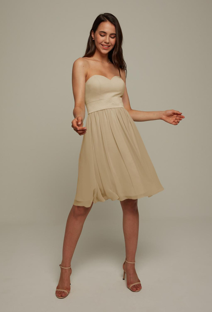 AW Faye Champagne  Short Bridesmaid Dresses