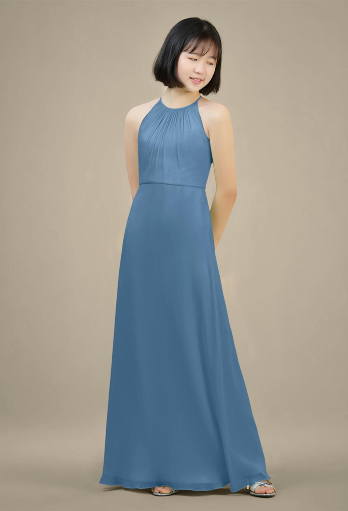 AW Elizabeth Dusty Blue  Junior Bridesmaid Dresses