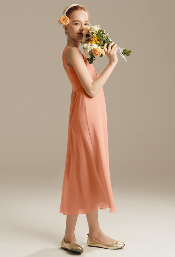 AW Poppy Peach Pink  Junior Bridesmaid Dresses