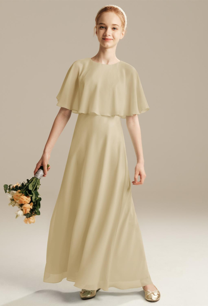 AW Ximena Champagne  Junior Bridesmaid Dresses