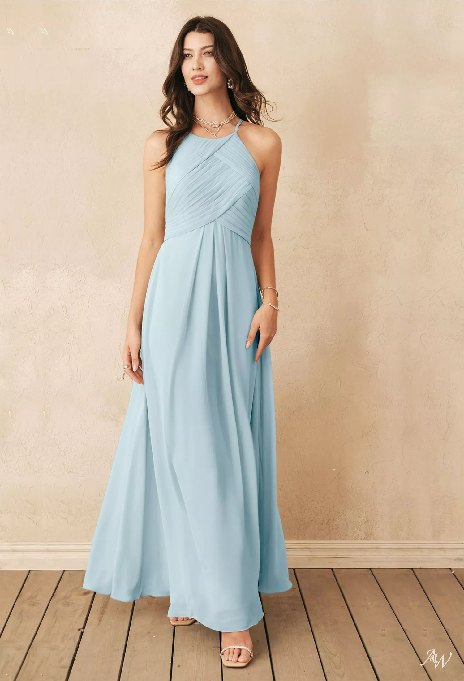 aline bridesmaid dresses uk Flattering A-Line Cowl Slit Floor Length Chiffon Bridesmaid Dresses UK main image 0