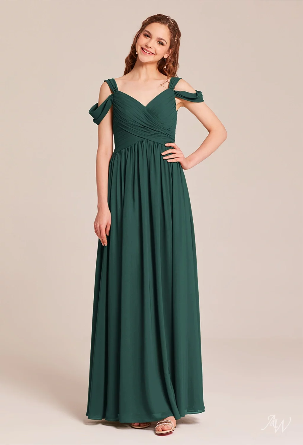 slim fit dress slacks One Shoulder Evening Maxi Dress - Emerald Green main image 0