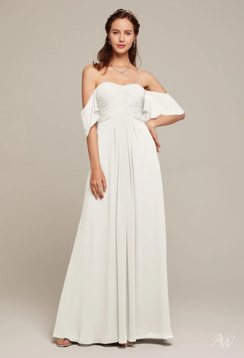 ivory bridesmaid dresses uk Mismatched A-line Ivory Chiffon Bridesmaid Dresses  FancyVestido