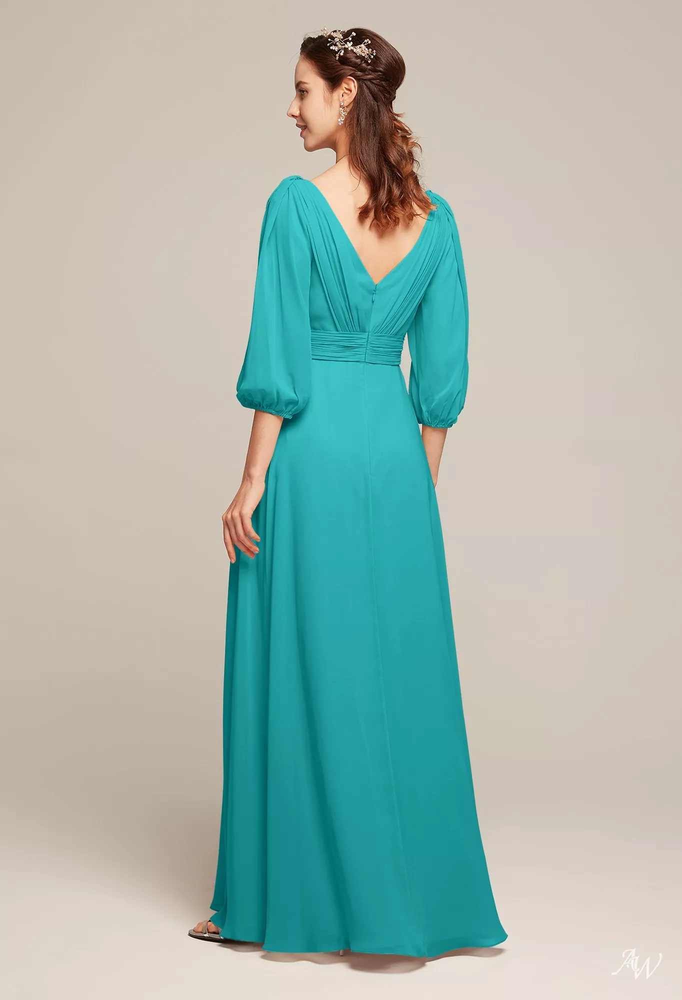 turquoise bridesmaid dresses uk AW Polly Dress Chiffon 3