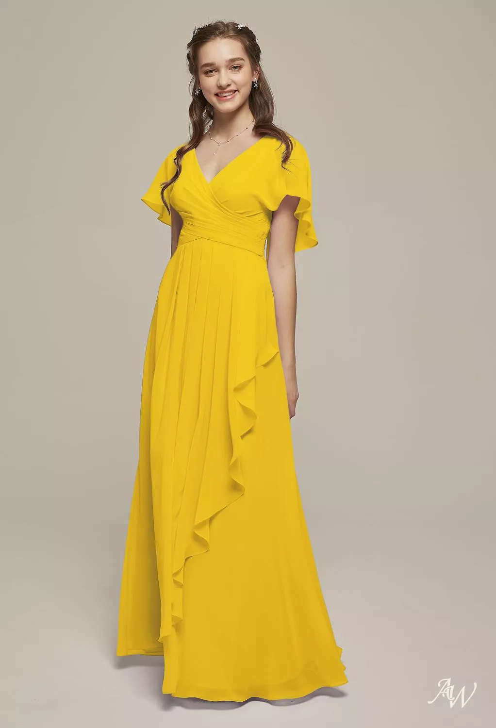 AW Clarice Mustard Yellow Bridesmaid Dresses | AW.Bridal UK