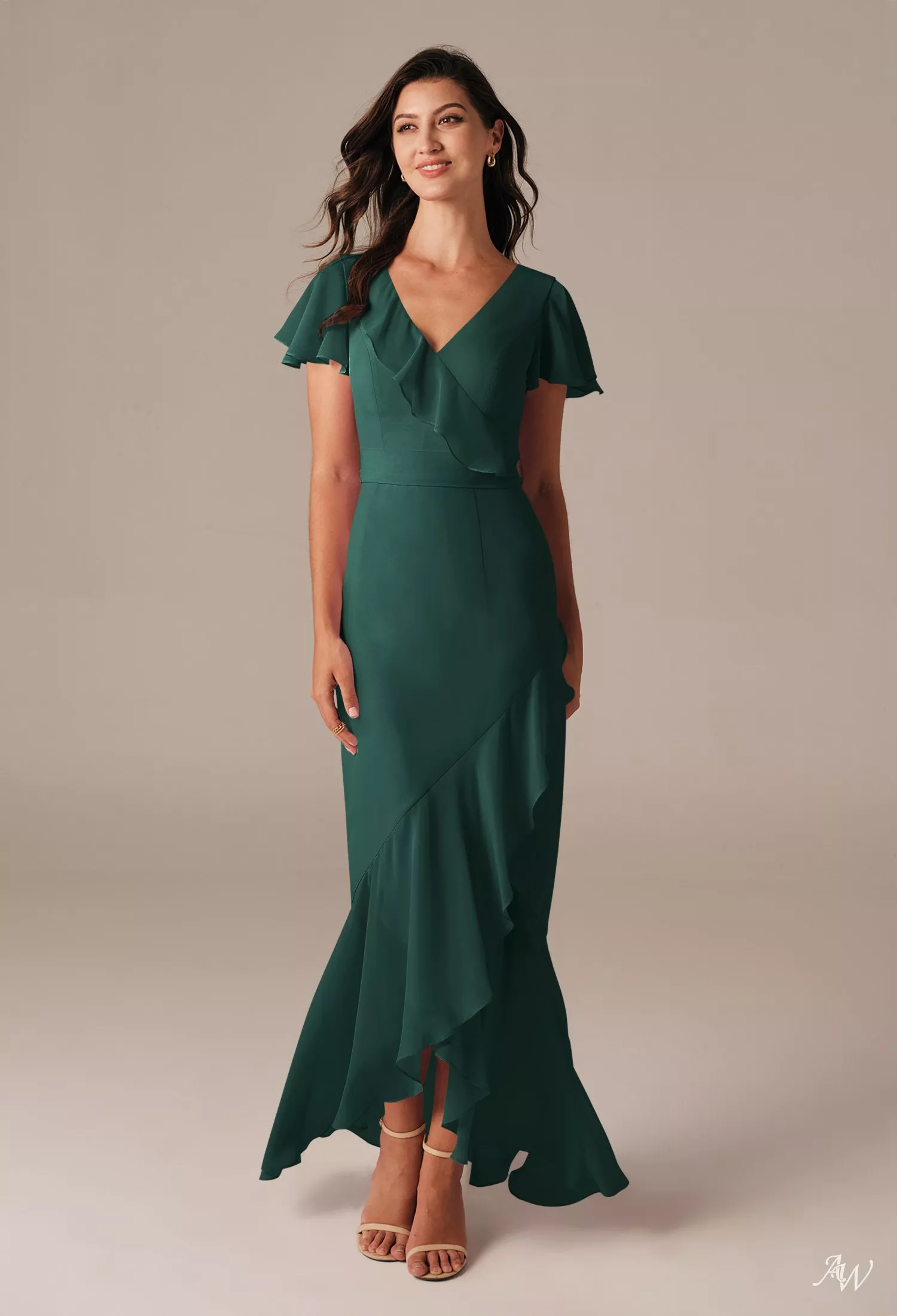 sachin and babi light blue dress AW Celia Dark Emerald Bridesmaid Dresses