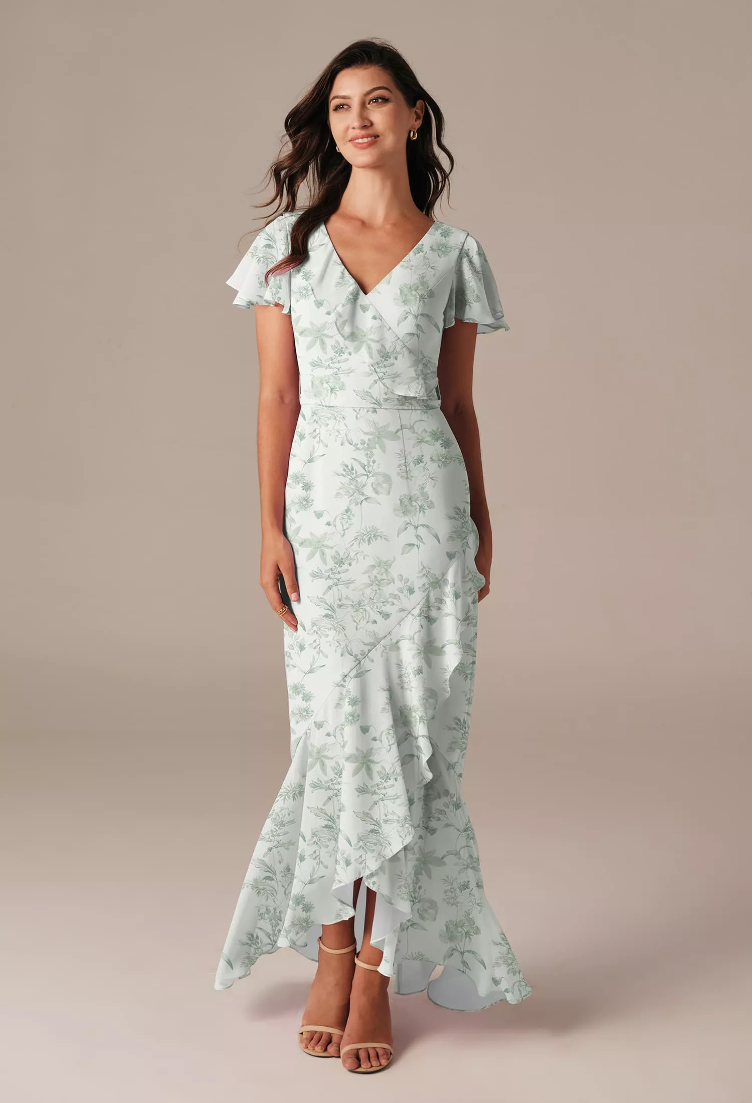 semi formal garden party wedding guest dress Cowl Back Satin Maxi Dress - Blue main image 0