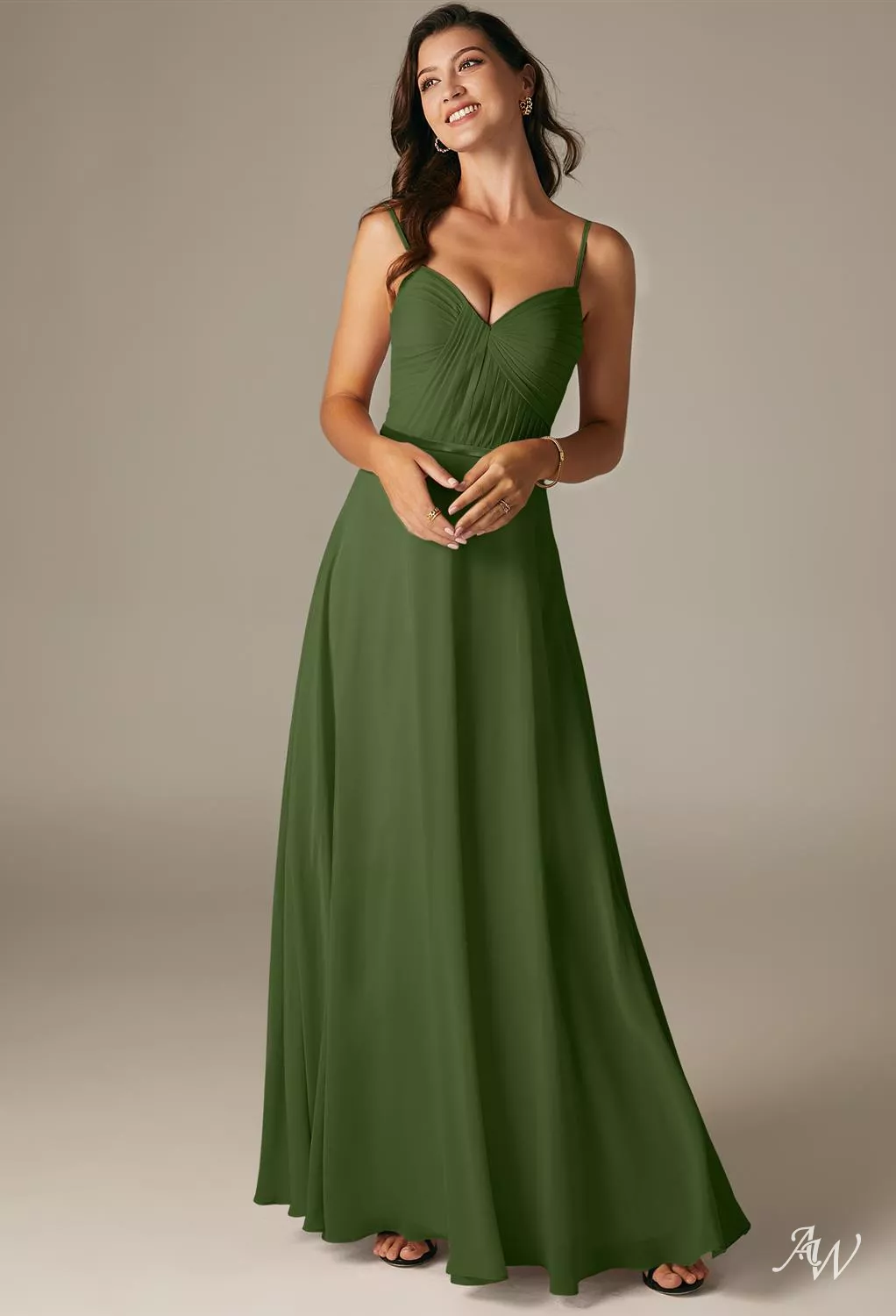 AW Georgia Green Olive Bridesmaid Dresses | AW.Bridal UK
