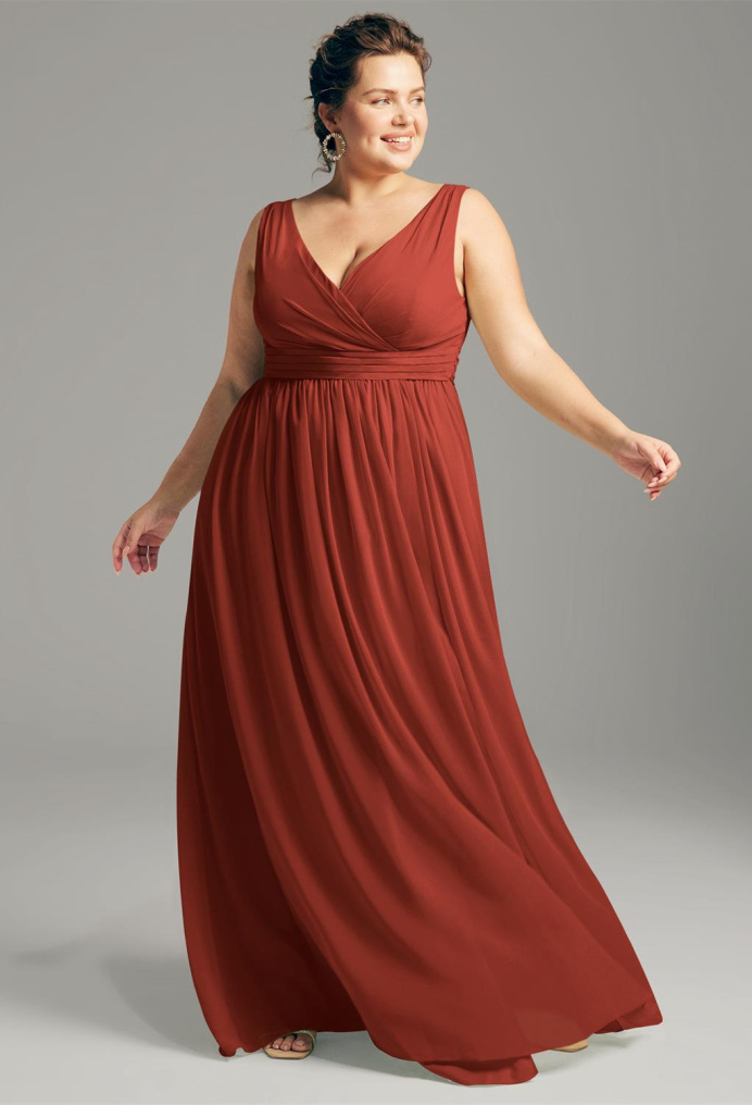 AW Hilaria Rust  Plus Size Dresses