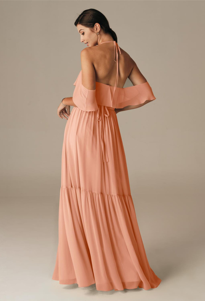 AW Guiro Peach Pink  Wedding Guest Dresses