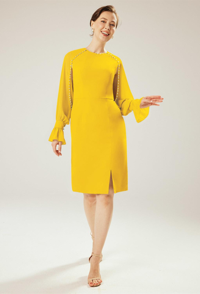 AW Paeony Mustard Yellow  Mother of the Bride Dresses