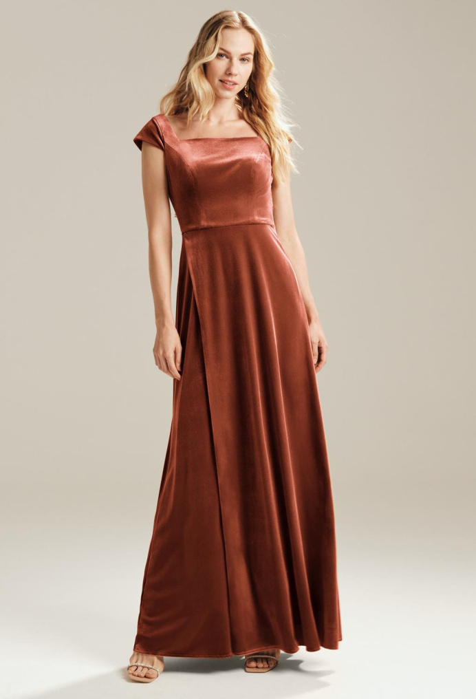 AW Mabel Burnt Orange  Floral Bridesmaid Dresses