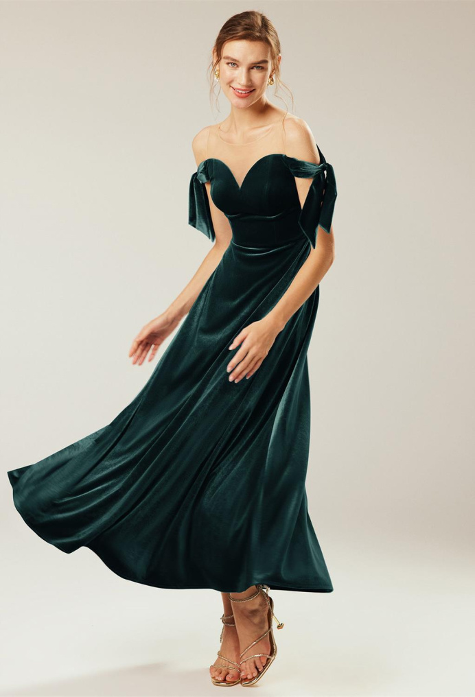 AW Taiga Hunter Green  Wedding Guest Dresses