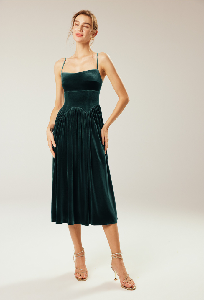 AW Tibby Hunter Green  Floral Bridesmaid Dresses