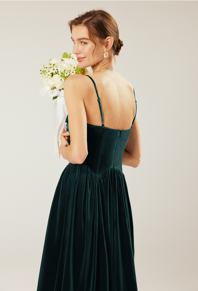 AW Tibby Hunter Green  Floral Bridesmaid Dresses