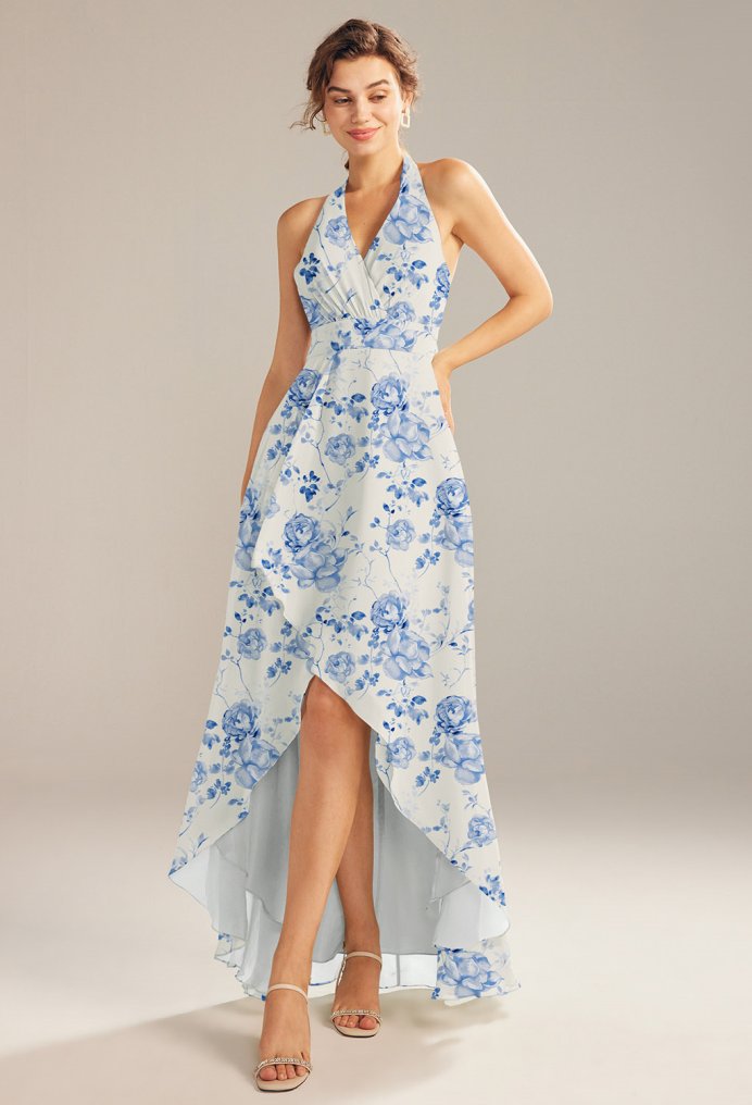 AW Athena Blue Botanical Floral  Wedding Guest Dresses