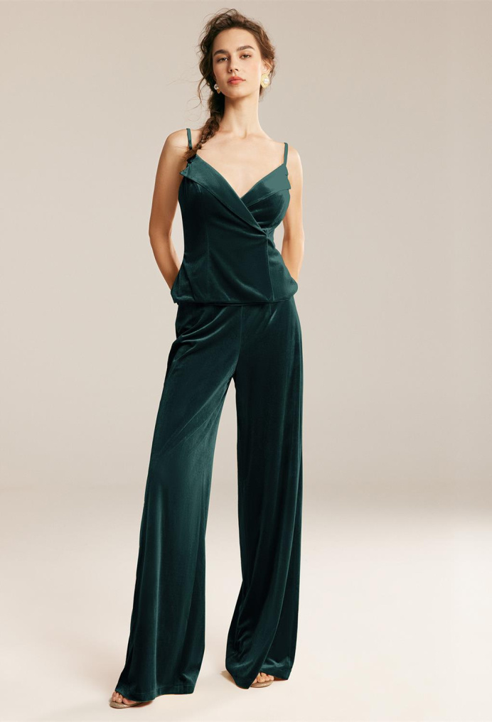 AW Cicely Hunter Green  Pants Long Bridesmaid Dresses