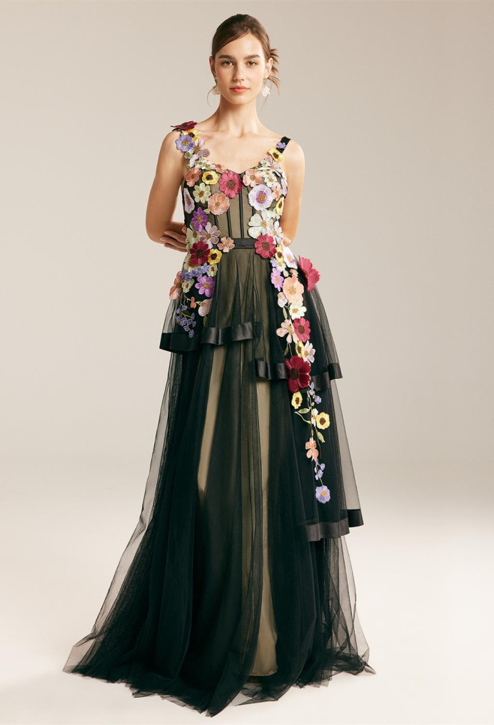 AW Patty Black  Floral Dresses
