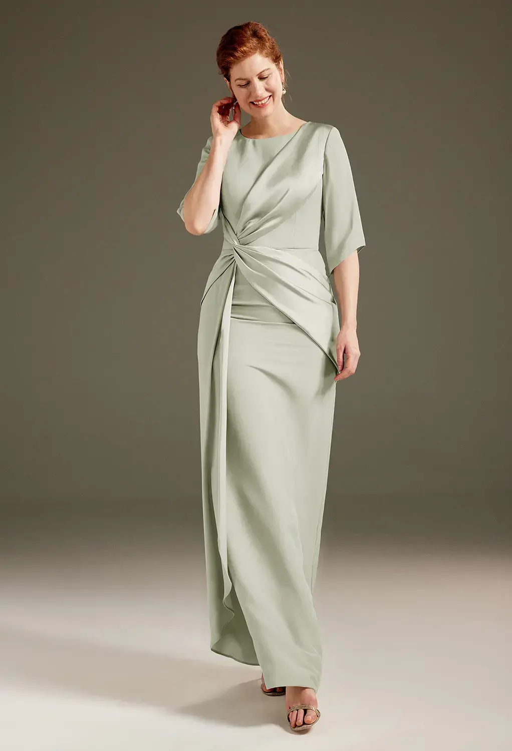 slim fit dress slacks Mother Of The Bride Dress Olive Green Elegant A-Line Beading Long Slee