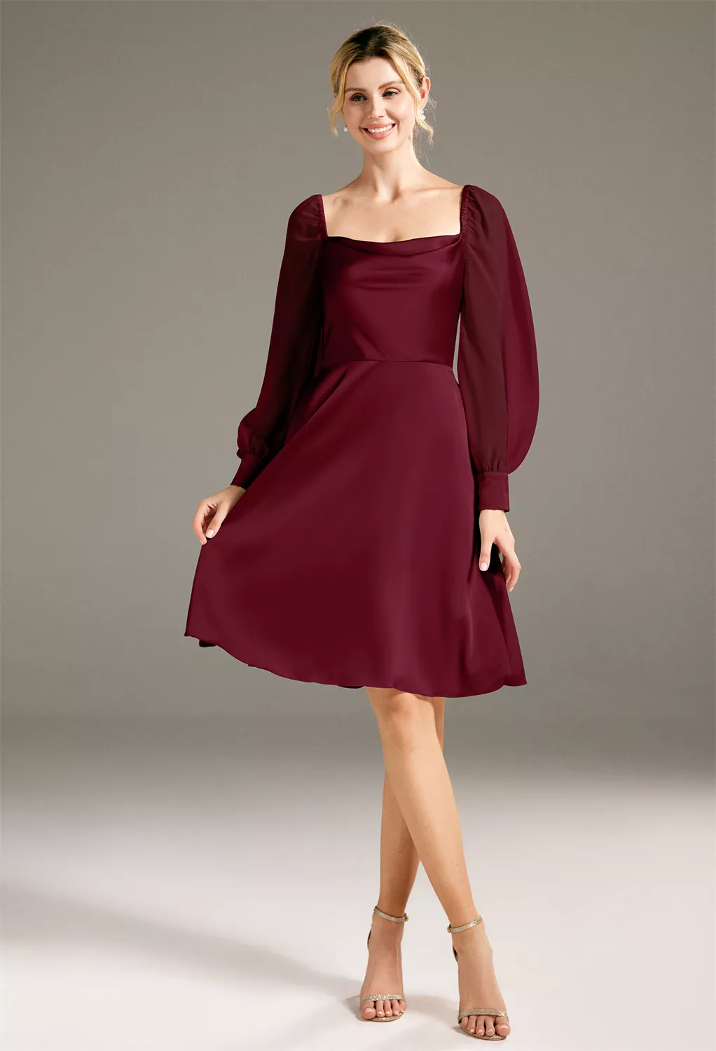 claret bridesmaid dresses uk Deep Claret, Red, Chiffon Bridesmaid Dresses