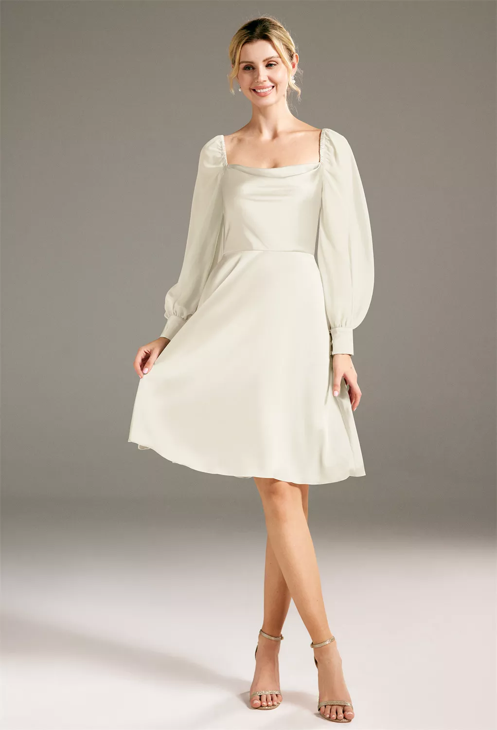 elegant knit dress Gathered Waist Knit Dress