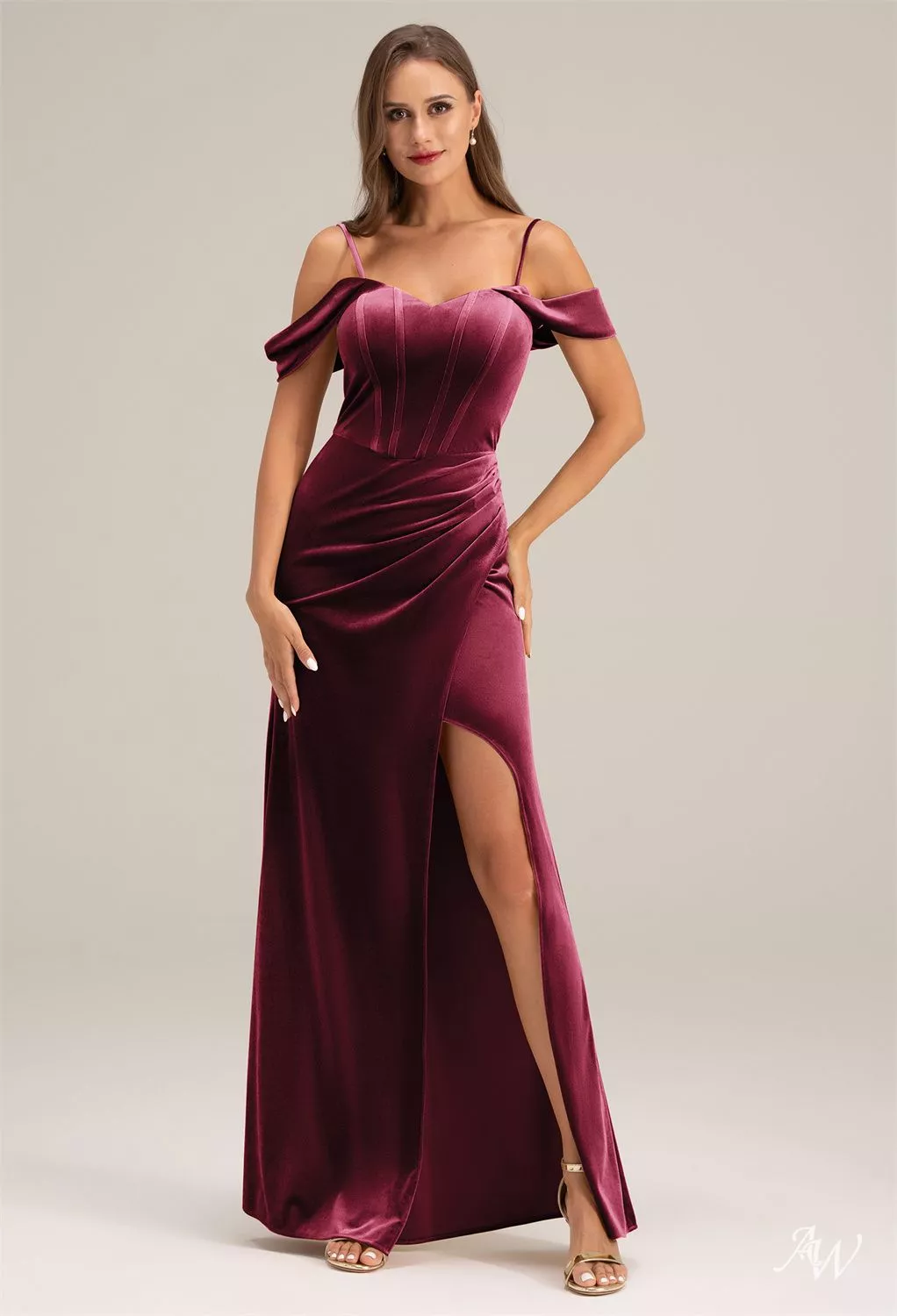 AW Miranda Burgundy Bridesmaid Dresses UK - Main Image