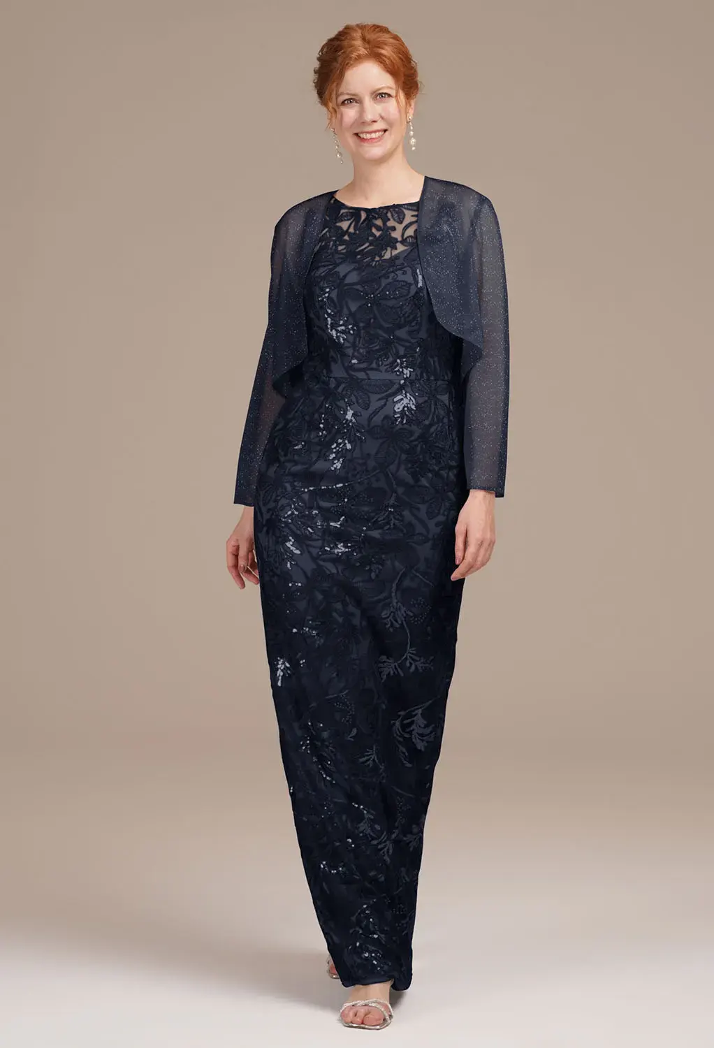 long sleeve dress with lace arms Chic White Lace Long Sleeve Sheer Homecoming Dress Party Dress US0 / White main image 1