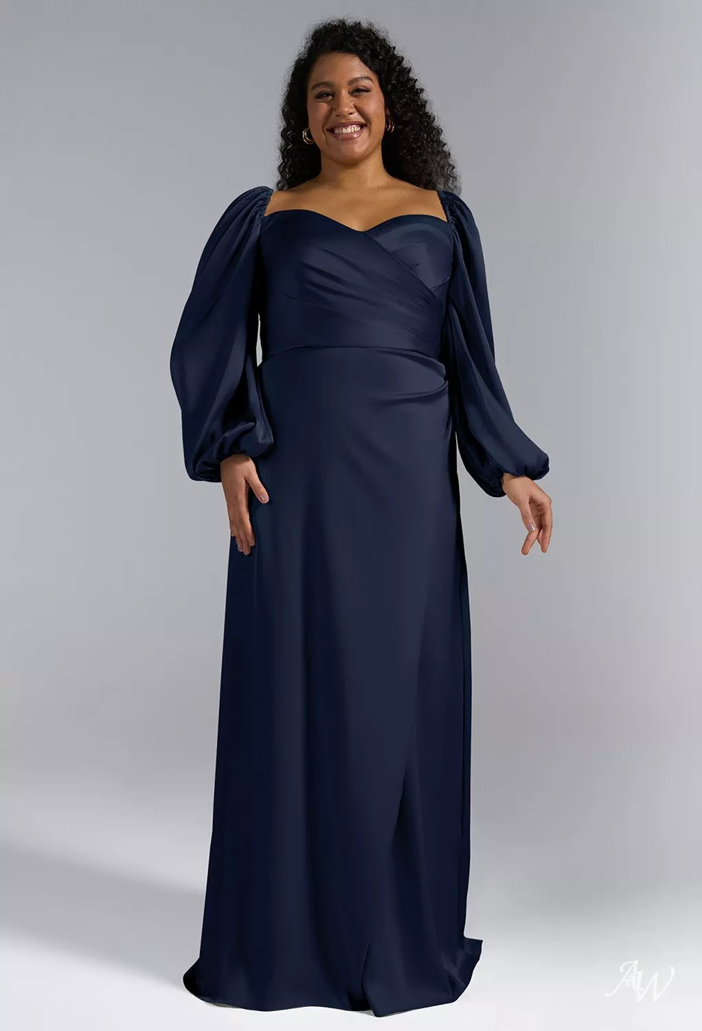 navy blue bridesmaid dresses uk plus size Long Sleeve Navy Plus Size Bridesmaid Dresses Uk AW Florencia Dress, Hunter  Green Satin Charmeuse Floor Length