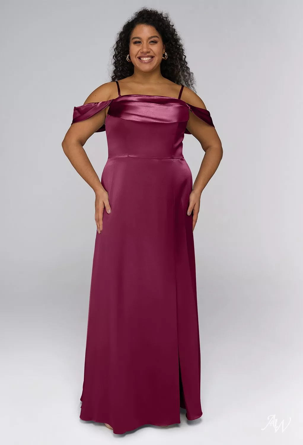 AW Laurinda Convertibile Dress, Champagne Crystal Satin Satin Charmeuse  Stretch Satin Floor Length Bridesmaid Dresses | AW.Bridal UK