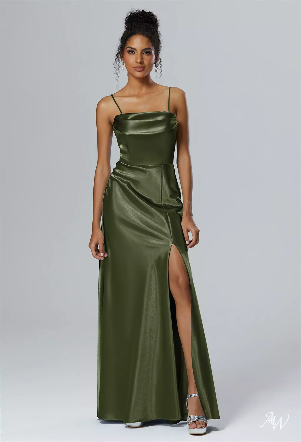 green emerald velvet dress & Other Stories satin long sleeve maxi dress with drape back in green – ASOS  Sample Sale main image 0