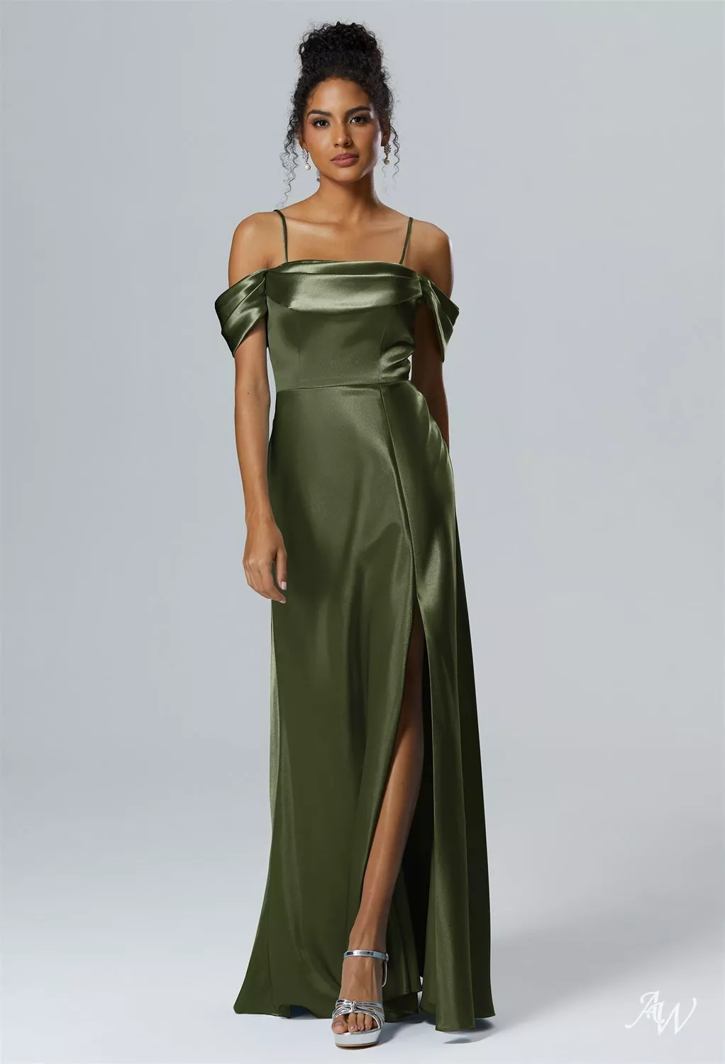 AW Laurinda Convertibile Dress, Champagne Crystal Satin Satin Charmeuse  Stretch Satin Floor Length Bridesmaid Dresses | AW.Bridal UK