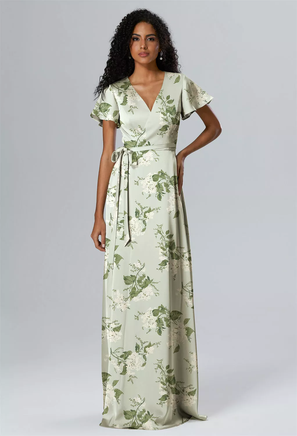 Sage Garden Party, Green Floral Maternity Bridesmaid Dresses | AW.Bridal UK