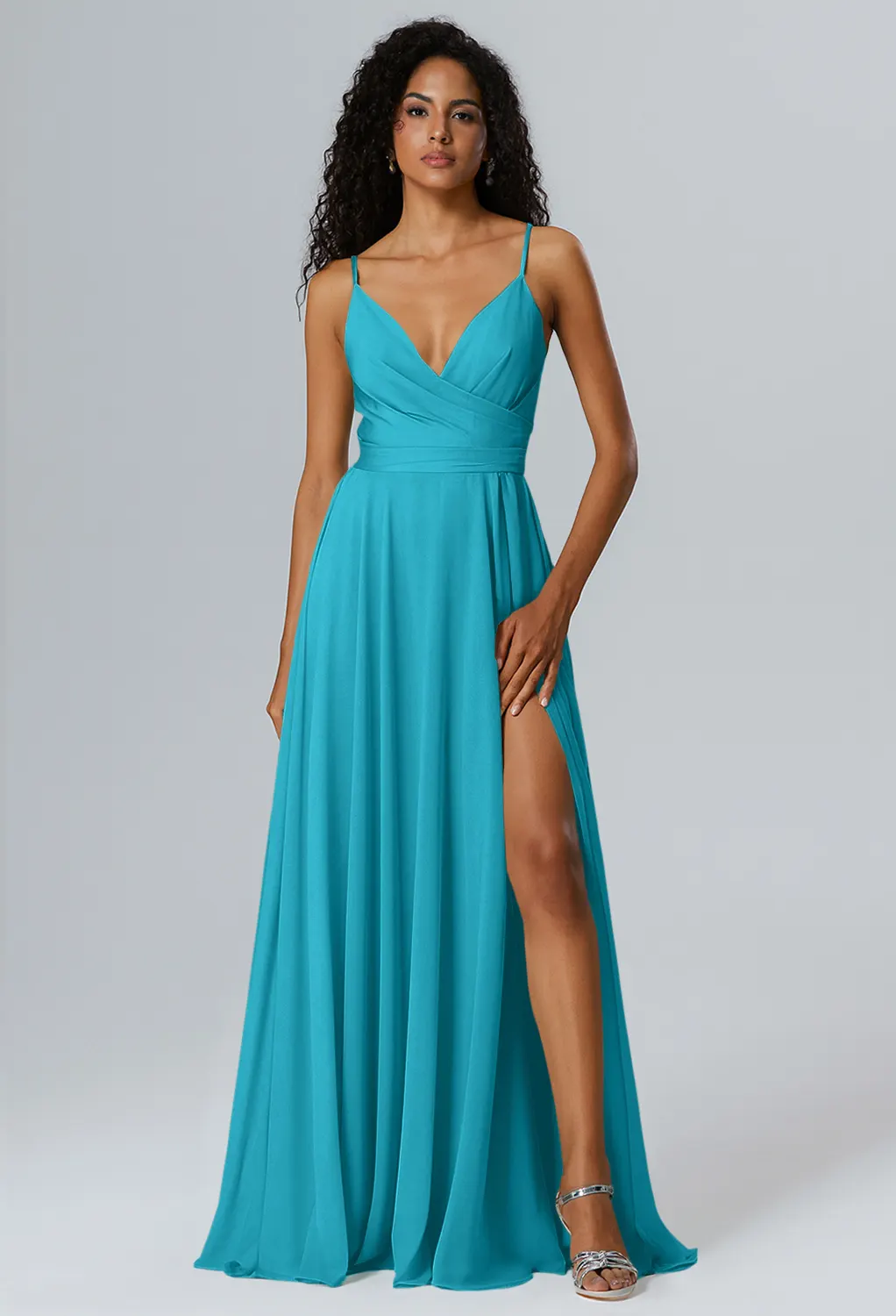 turquoise bridesmaid dresses uk Color:Forest - Acid Washed Beads Picasso Embellished Bridesmaid JULY2024DROP1 Asymmetrical ruffle dress -