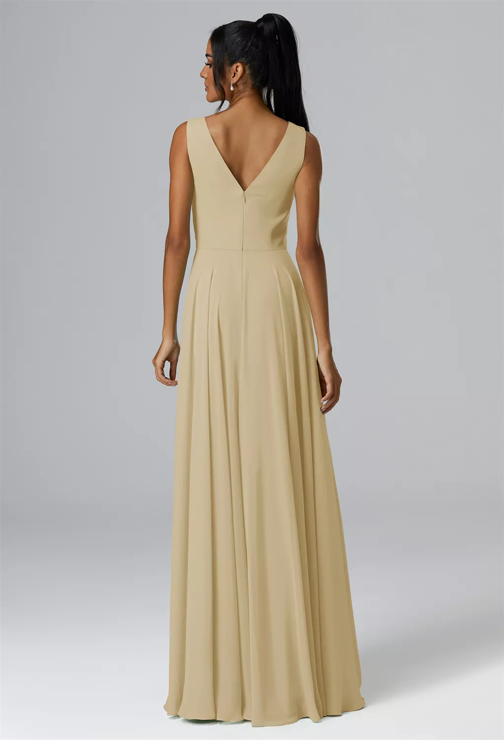 maternity bridesmaid dress champagne Maternity Champagne Pleated Bridesmaid Dresses