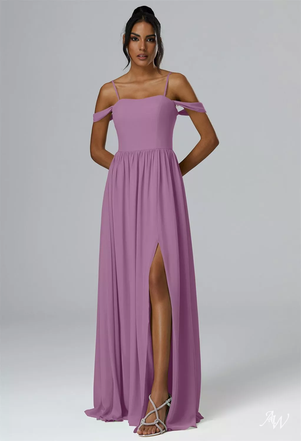 orchid bridesmaid dresses uk Maxi Bridesmaid Dress for Women Embroidery See-Though