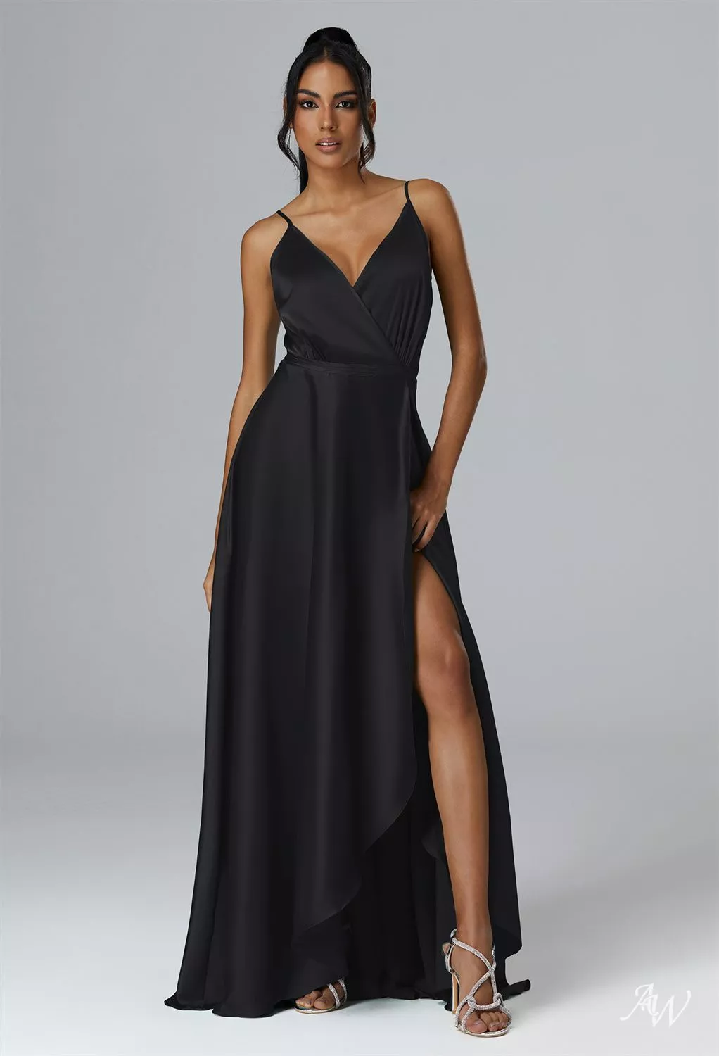 AW Sage Black Metallic Bridesmaid Dresses UK