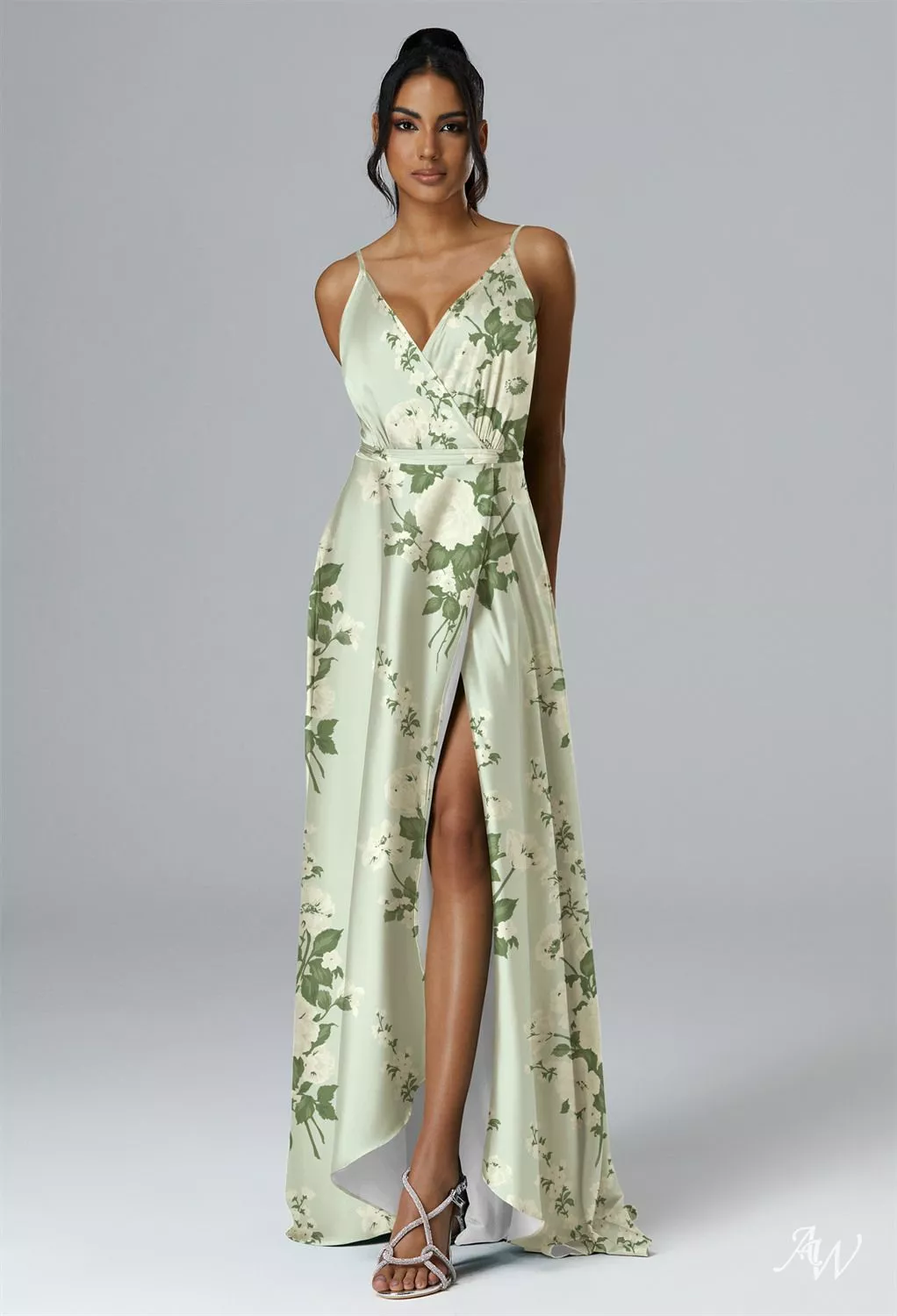 bridesmaid dress green uk AW Sage Satin Charmeuse Mottled Moss Dresses Parris Island low back mini dress Color:CUSTOMIZE