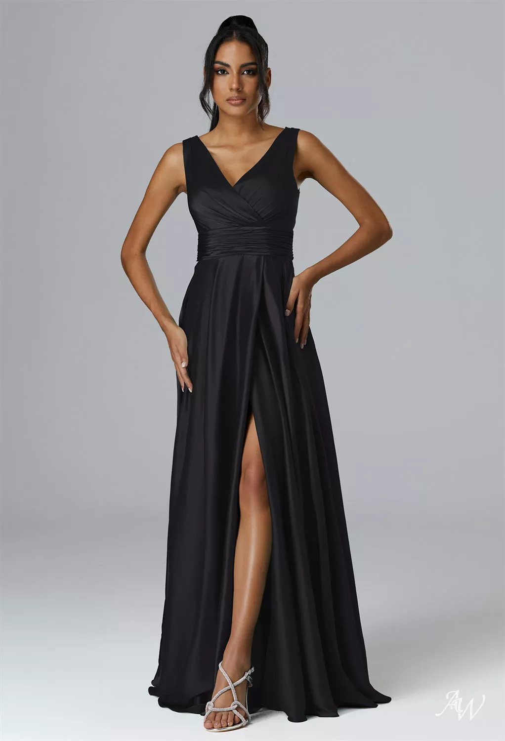 AW Rajmata Black Metallic Bridesmaid Dresses UK