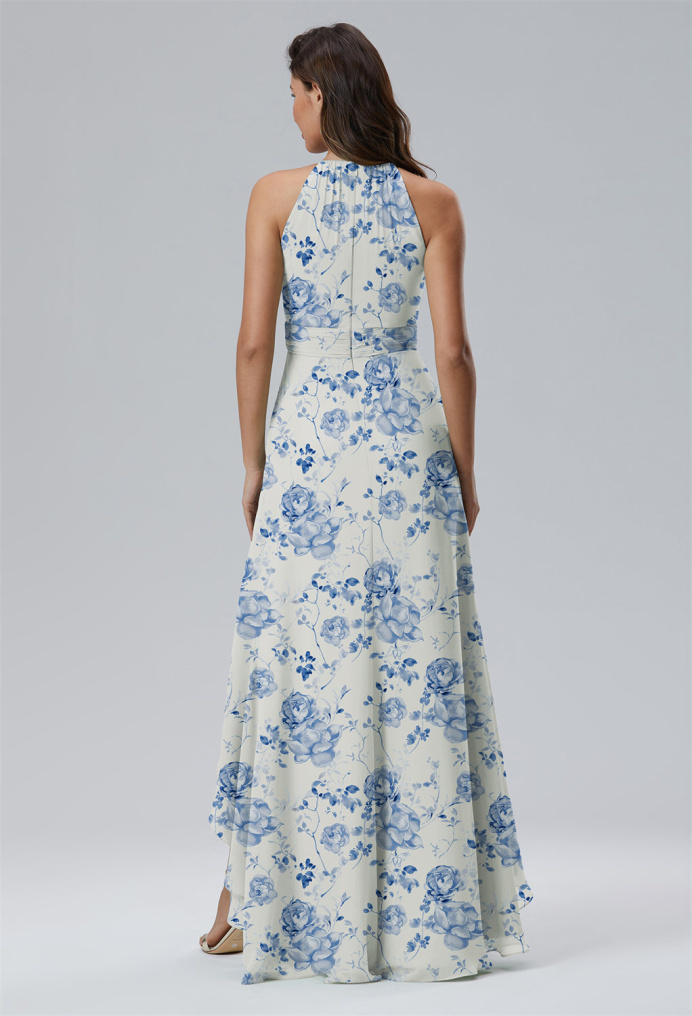 AW Charis Blue Botanical Floral  Wedding Guest Dresses