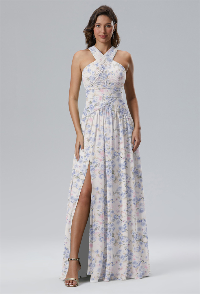 AW Evaporate Azure Purple Print  Wedding Guest Dresses
