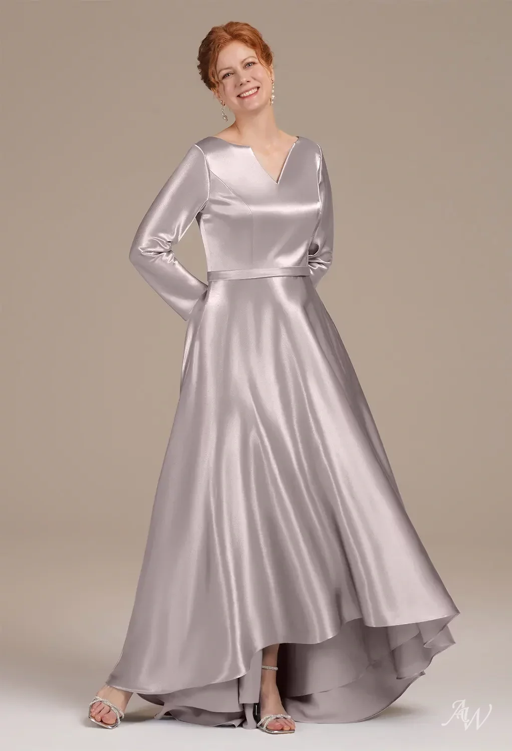 halter shirt dress Leely Women Grey Blue Satin One Shoulder Sheath Mother of the Bride Dress  Maxi Ruffled Formal Dress  leelyuk