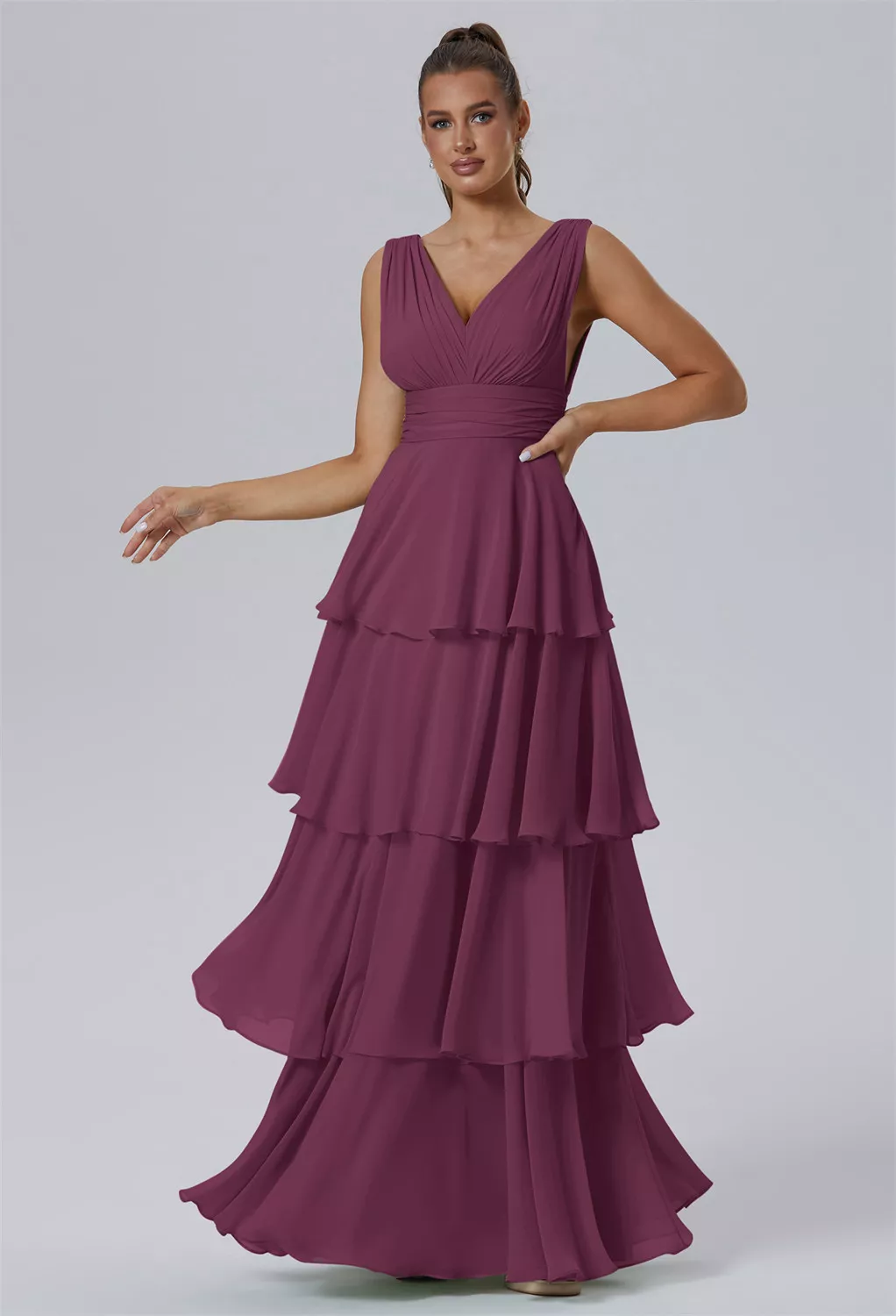 red and white bridesmaid dresses uk White V Neck Chiffon Flutter Sleeves Bridesmaid Dresses With Red Sash