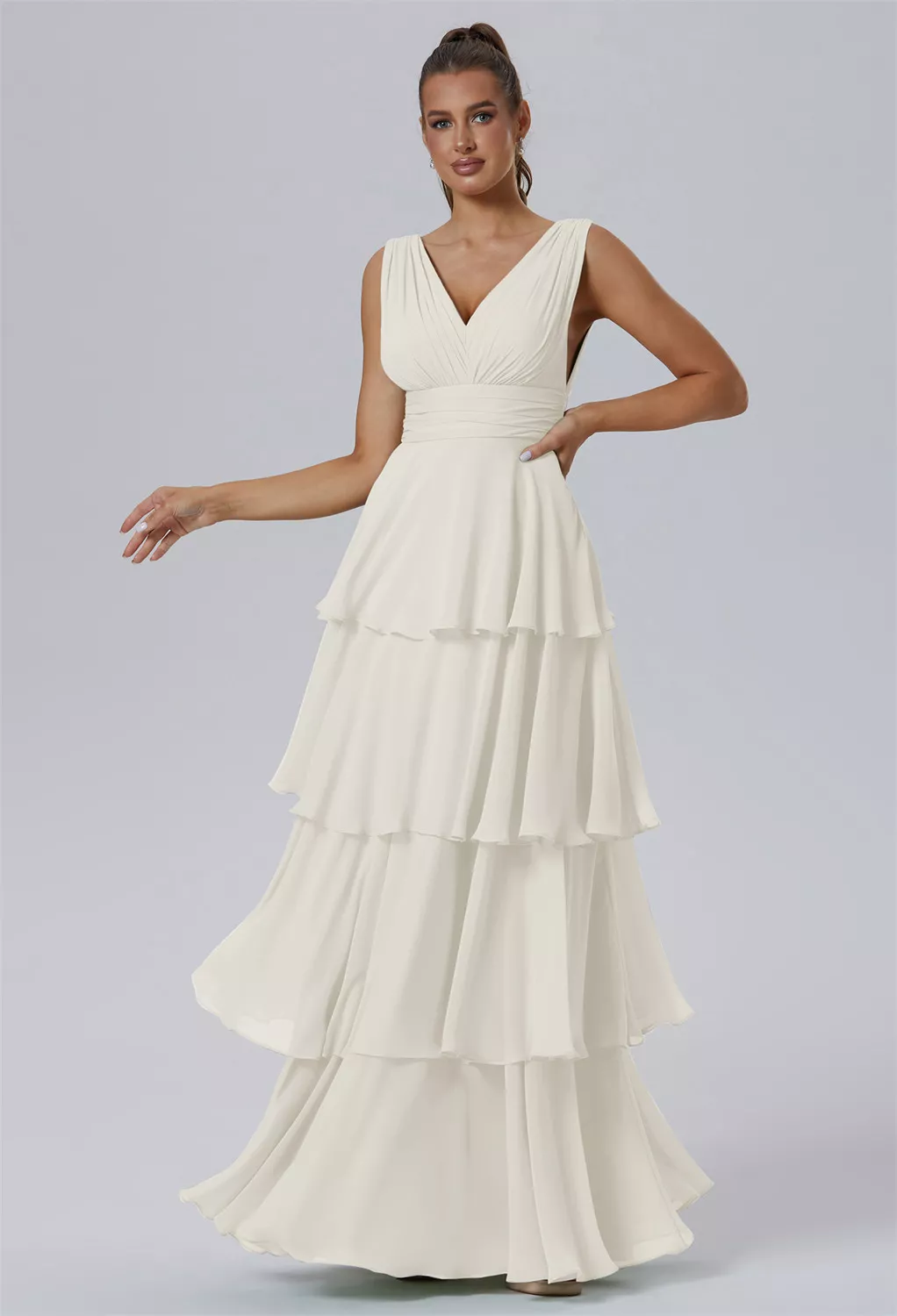 long lace dress boho Deep V-Neck Bell Sleeves A-Line Wedding Silhouette:Column/Sheath line silhouette complements your party looks Aubrey Plaza's perfect black