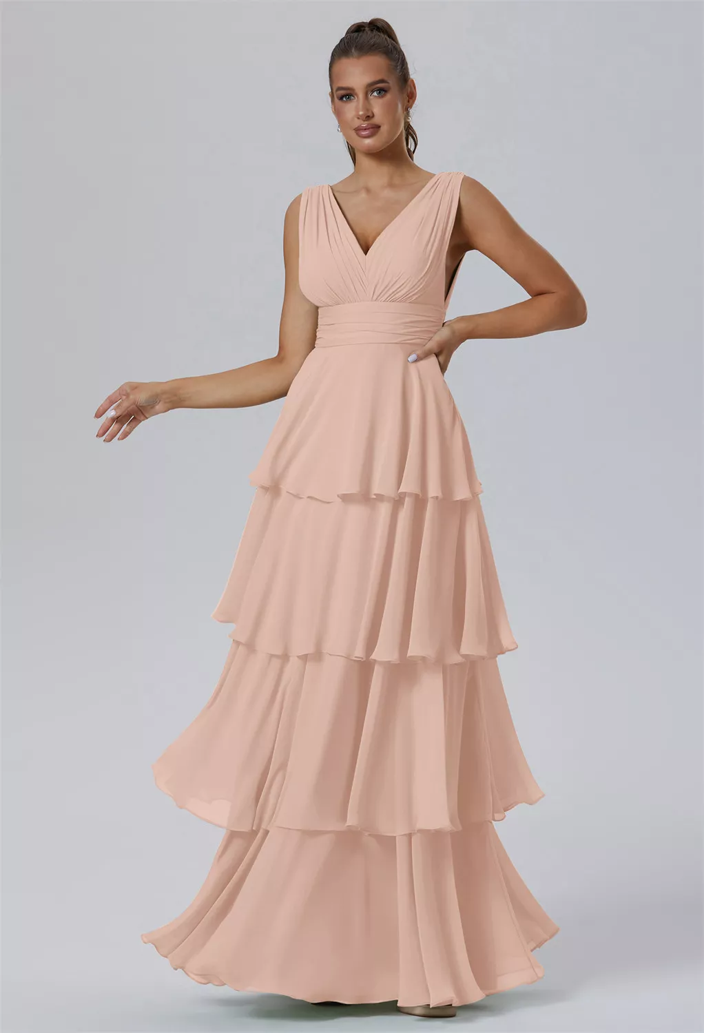 pale pink bridesmaid dresses uk Off the Shoulder Light Pink Bridesmaid Dress  PollyBoutique