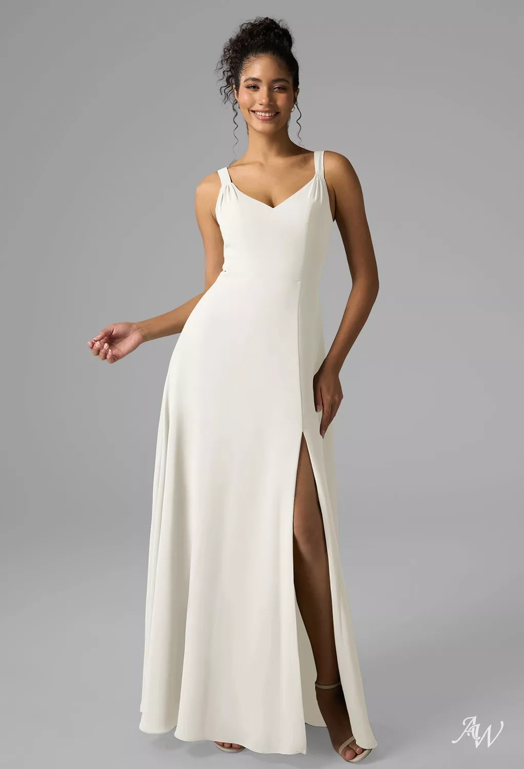 ivory evening dress uk Zapaka Women Ivory Lace Long High Neck Rehearsal Dinner Dress A Line  Wedding Reception Dress with Sleeves – ZAPAKA UK main image 1