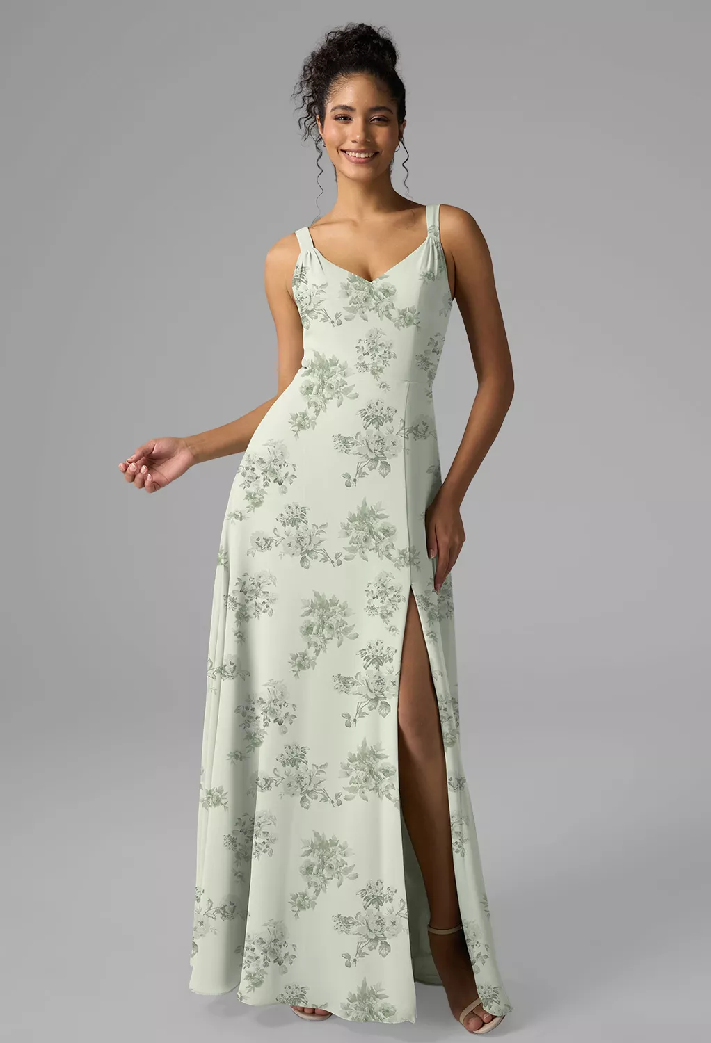 Pistachio Green Penoy Autumn Wedding Guest Dresses | AW.Bridal UK