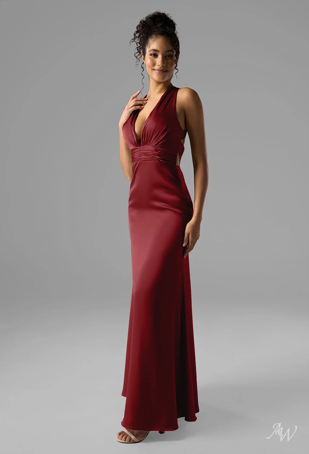 strapless open back dress Column One Shoulder Zipper Plus Size Bridesmaid Dresses