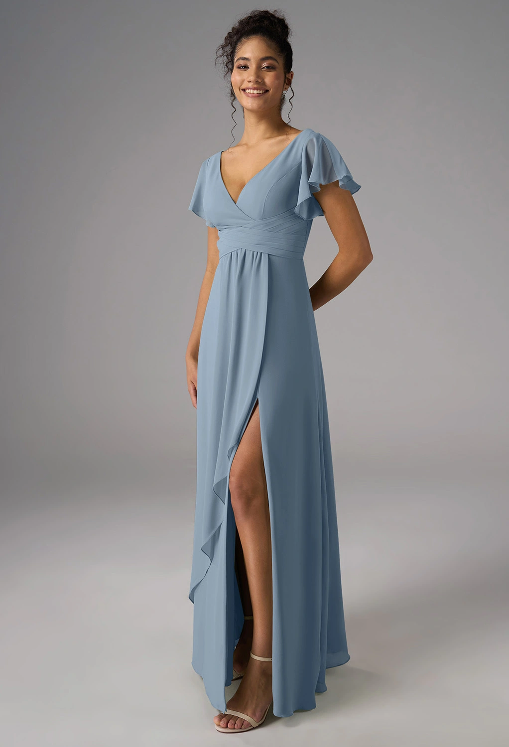blue dress for baby girl Piper Tie Maxi Bridesmaid Dress