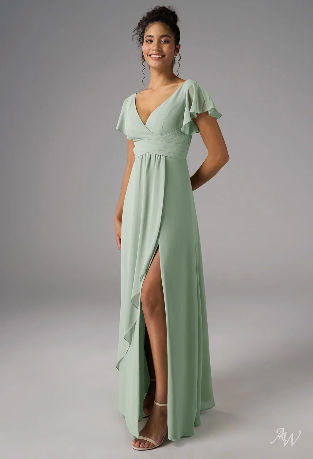 bridesmaid dress green uk Louisa Tie Waist Cami Wrap Maxi Dress main image 1