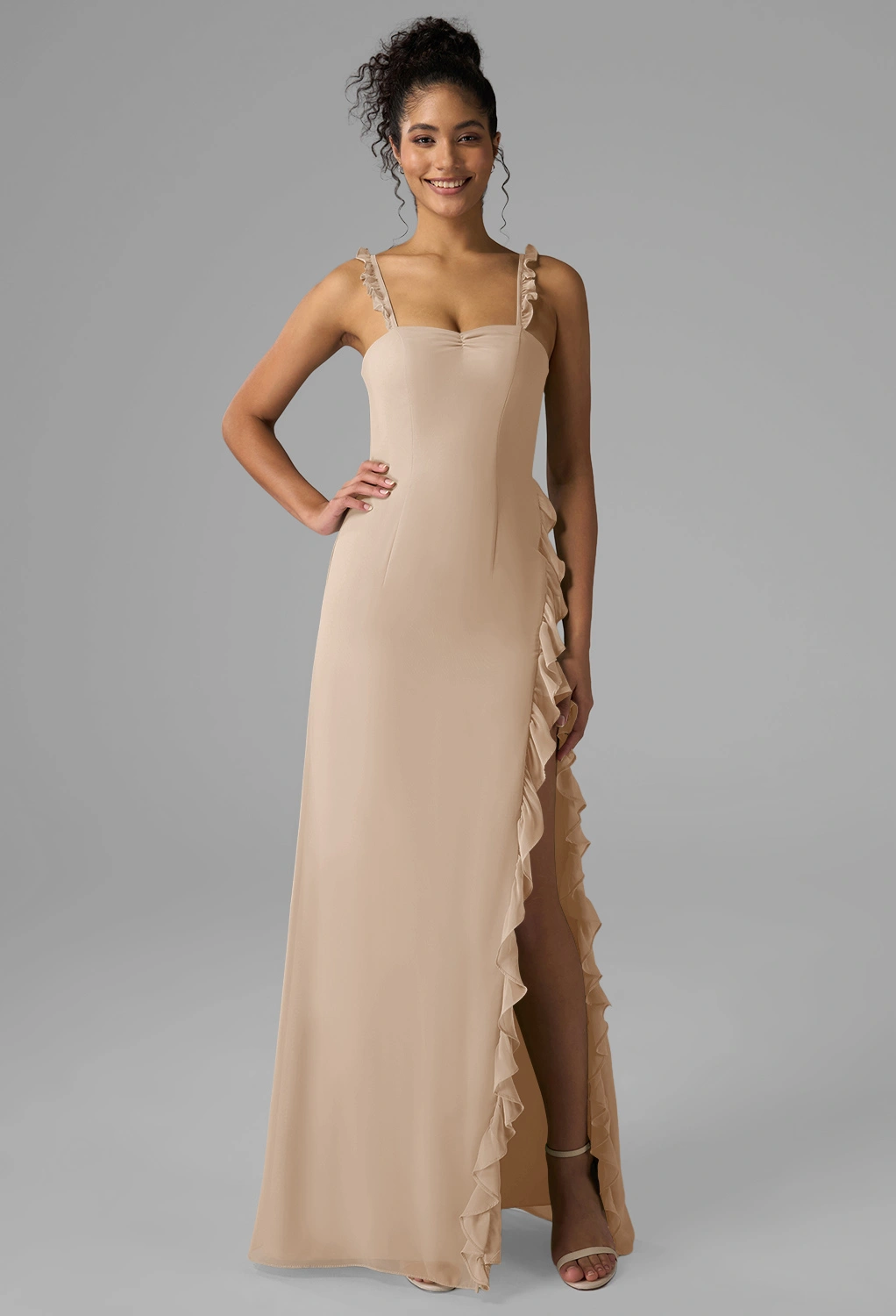 sachin and babi light blue dress She walked in like elegance was made just for her  Drenched in soft  champagne tones with hand-embroidered floral detailing, sequins, and a  grand flowing flare, this couture gown is made for